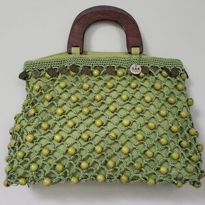The Sak Green and Yellow Crochet Bag
